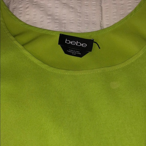 Bebe Neon Green Hi-Low Tank size MED - Picture 2 of 3